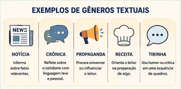 Exemplos de gêneros textuais